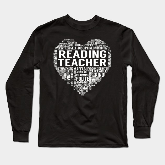 Reading Teacher Heart Long Sleeve T-Shirt by LotusTee